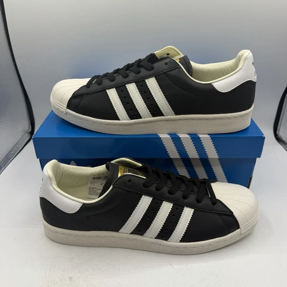 Adidas Superstar Boost Shoes Mens Sz 10 Core Black/White/Gold Sneakers BB0189